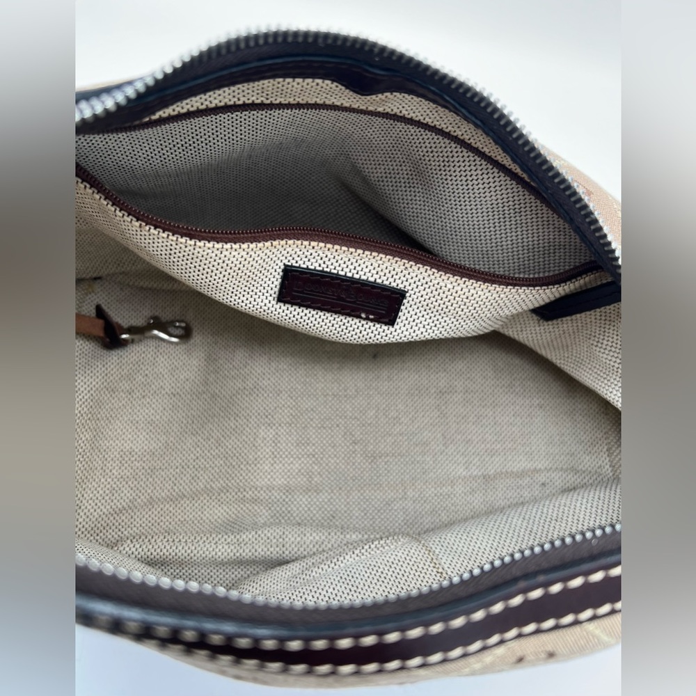 Brown Dooney & Bourke Canvas Monogram with Leather Trim Hobo - Picture 13 of 15